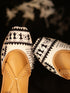 Fusion White & Black Embroidered Punjabi Juttis